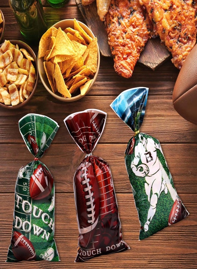 STEFORD 150 pcs Football Treat Bags, Football Goodie Bags Party Snack Candy Plastic Bag with Twist Ties for Birthday Sport Events Party Gifts Wrapping Superbowl - Image 5